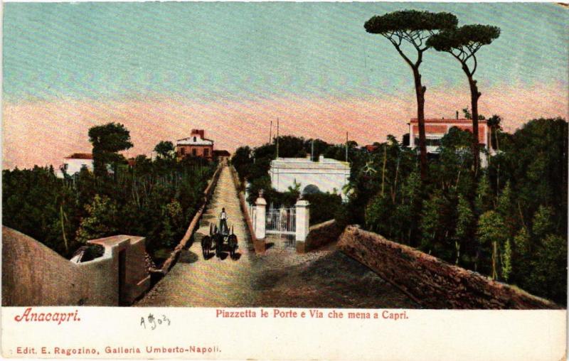 CPA Anacapri Piazzetta le Porte e Via che mena a Capri. ITALY (526711)