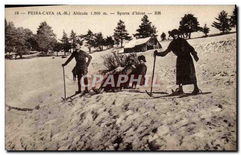Old Postcard of Sports & # 39hiver Ski Peira Cava Luge