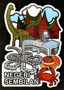 [AG] P780 Malaysia Negeri Sembilan Tourism Dinosaur (postcard) *odd shape *New