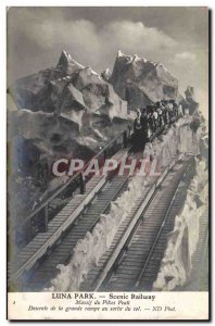 Old Postcard Fete Foraine Luna Park Scenic Railway Pikes Peak massif large ra...