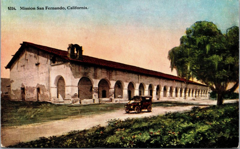 Vtg 1910s Mission San Fernando California CA Unused Postcard