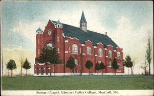 Marshall Missouri MO Missouri Valley College Stewart Chapel c1910 Postcard