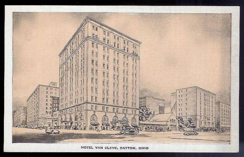 Hotel Van Cleve Dayton OH unused 1930's