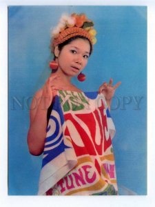 473814 Japan nude girl in colorful decorations lenticular 3D postcard