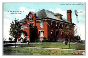 Home and Hospital Findlay Ohio OH 1909 DB Postcard I18