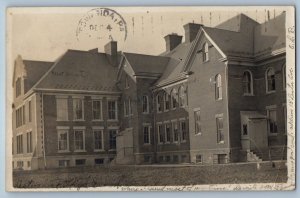 1906 High School Building Lestershire New York NY RPPC Photo Antique Postcard
