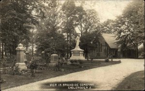 Englewood New Jersey NJ Brookside Cemetery c1910 Real Photo Postcard