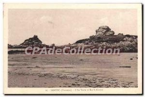 Postcard Old Santec The Green Island and Roch Krum