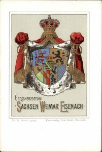 Sachsen Weimar Eisenach Germany Crest Heraldic Patriotic Paul Kohl c1890s EXC PC