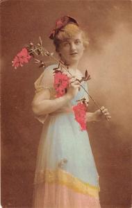 Young lady with flowers Child, People Photo Unused 