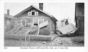H60/ Jeffersonville Indiana Postcard 1937 Chestnut Street Flood Disaster