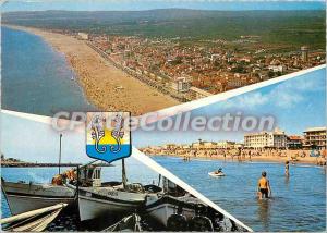 Modern Postcard Souvenir of Valras Beach