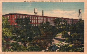 Vintage Postcard 1951 Woodside Cotton Mill Greenville South Carolina Asheville