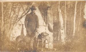 F27/ Animal RPPC Photo Postcard c1910 Dog Fox Hunting Furs 3