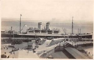 Hamburg Amerika Linie Ship at Dock Real Photo Antique Postcard J50906