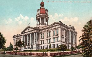 Vintage Postcard King County Court House Building Landmark Seattle Washington WA