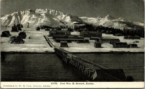 Postcard AK Port Chilkoot Haines Fort William H. Seward & Bridge 1911 M48