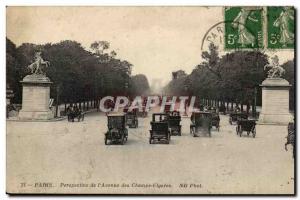 Paris 7 - Perspective L & # 39Avenue Champs Elysees - Old Postcard