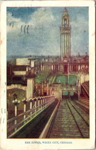 The Tower in White City Chicago Illinois Postcard DB PM 1908