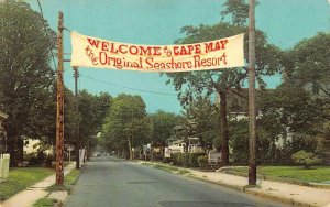 New Jersey NJ  WELCOME TO CAPE MAY~Original Seashore Resort Banner 1964 Postcard