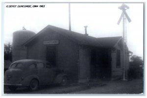 c1963 IC Depot Duncombe Iowa IA Railroad Train Depot Station RPPC Photo Postcard