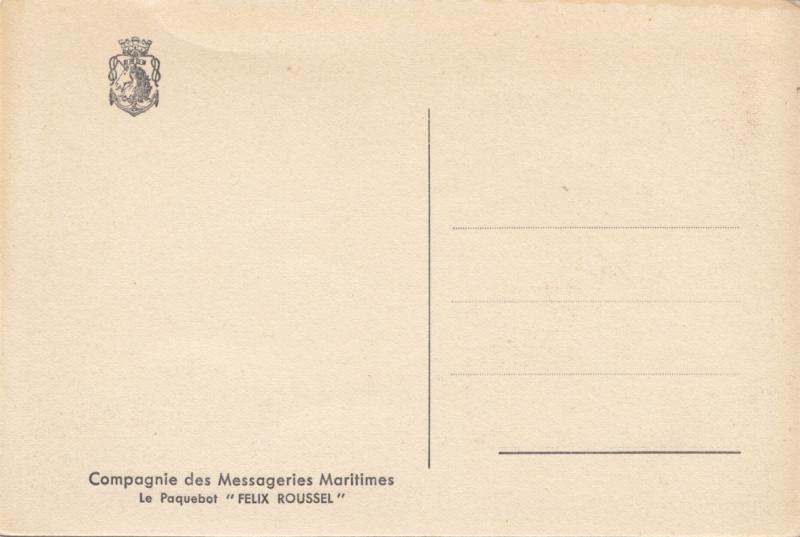 Le Paquebot FELIX ROUSSEL, unused Postcard