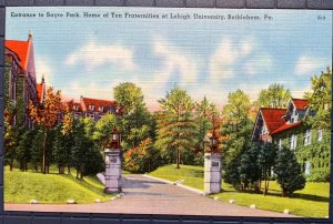 Vintage Postcard 1930-45 Sayre Park Fraternities Lehigh Valley Univ Bethlehem PA