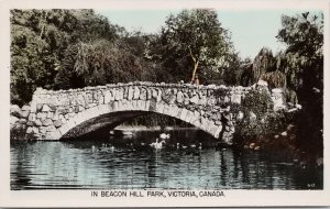 Beacon Hill Park Victoria BC Bridge Unused Gowen Sutton RPPC Postcard H50