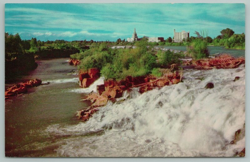 Idaho Falls~Mormon Temple And Hospital~Vintage Postcard