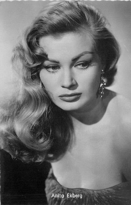 Anita Ekberg Beautiful Movie Star Actress 1960s RPPC Photo Postcard 22-7470