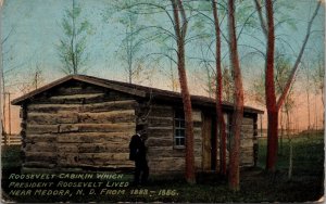 Roosevelt Cabin in Which President Roosevelt Lived Medora ND Postcard PC117