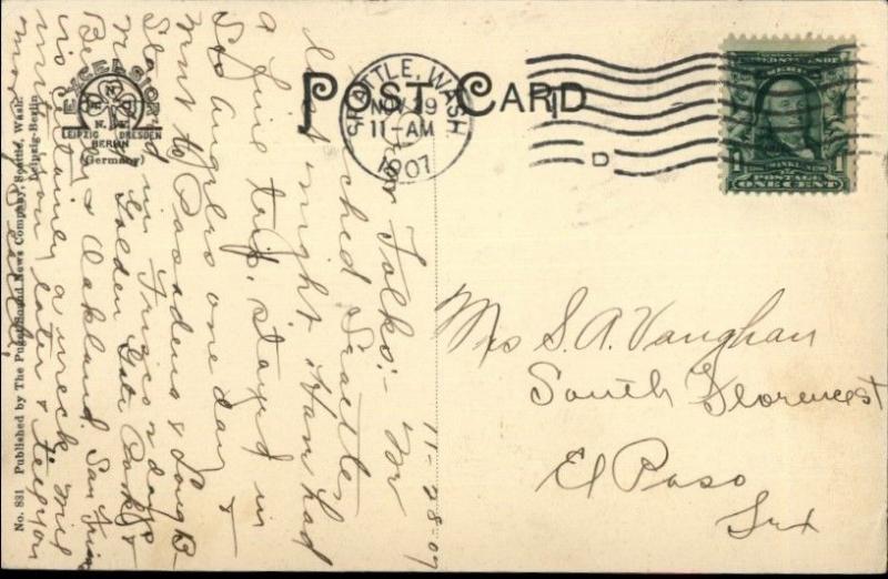 Lumber Logging Industry Washington Men & Giant Fir Logs c1910 Postcard