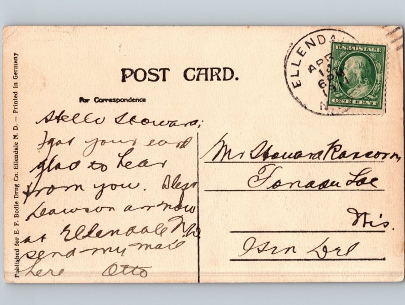 c1911 SNIS State Normal Industrial School Ellendale North Dakota ND Dickey