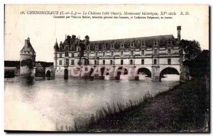 Chenonceau Old Postcard The Chateua (West Coast) Historic monument