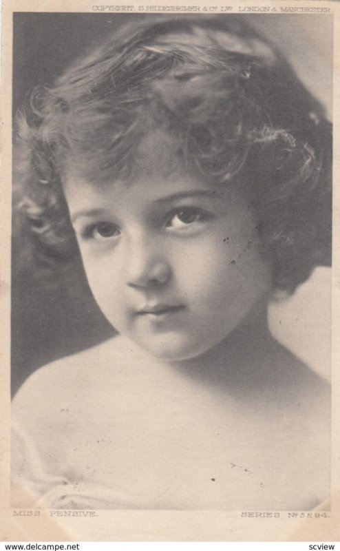 Child Head Portrait Miss Pensive , 1905