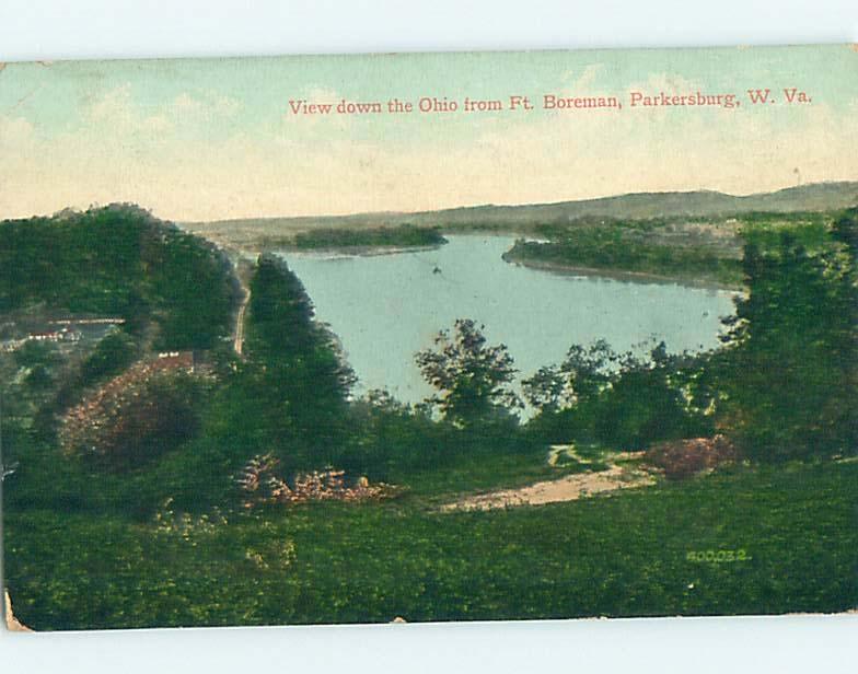 Divided-Back WATER SCENE Parkersburg West Virginia WV hk3392