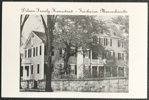 Unused Postcard “Delano Family Homestead - Fairhaven, Massachusetts” DK