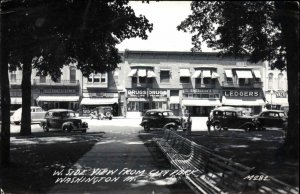 Washington IA West Side From City Park Drug Store Cars Real Photo Postcard