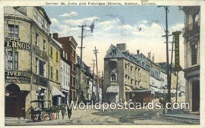 Corner St John & Fabrique Streets Quebec Canada 1923 