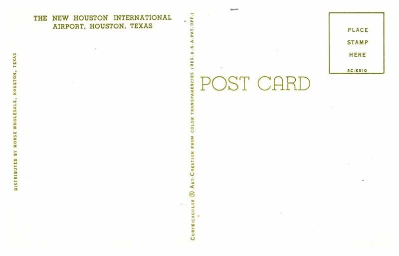 Postcard AIRPORT SCENE Houston Texas TX AT1019