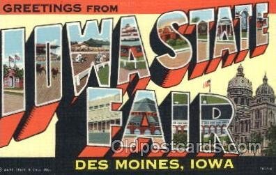 Des Moines, Iowa, USA Large Letter Town Unused 