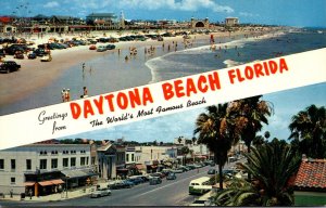 Florida Daytona Beach Greetings Showing Beach Street and The Beach