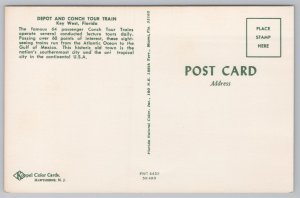 State View~Depot & Conch Tour Train Key West Florida~Vintage Postcard