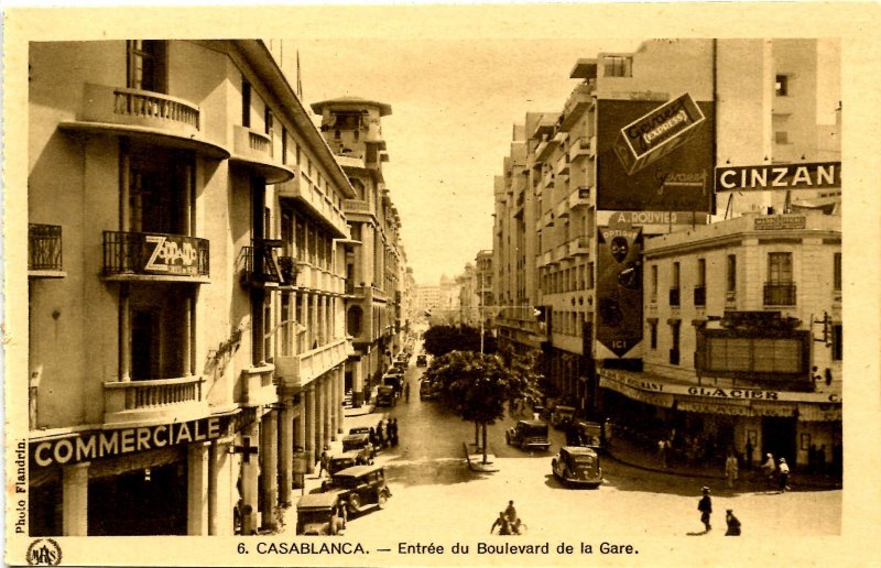 Morocco - Casablanca. Entrance to Train Station Blvd