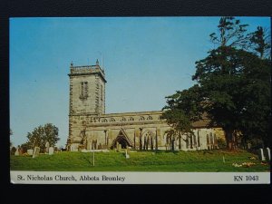 Staffordshire ABBOTS BROMLEY St. Nicholas Church c1970's Postcard by Kingsley