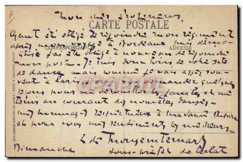 Old Postcard Sarlat Under Prefecture