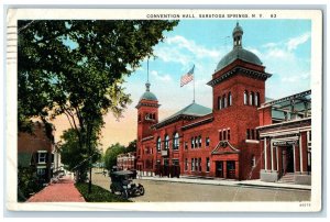 1930 Convention Hall Building Classic Car Saratoga Springs New York NY Postcard