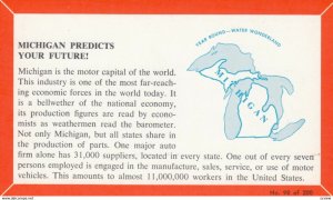 MICHIGAN, 1940-60s; Fact Card, No. 98 of 200, Michigan is the motor capital o...