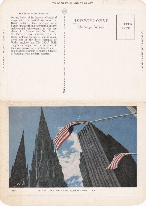 New York City Spires Over 5th Avenue Bi-Fold Message Card