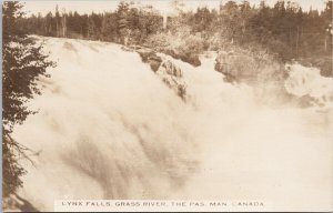 The Pas MB Lynx Falls Grass River Manitoba Unused Real Photo Postcard G71